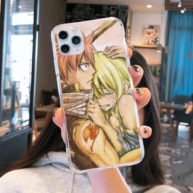 Coque de Téléphone Protection iPhone Fairy Tail Natsu Lucy