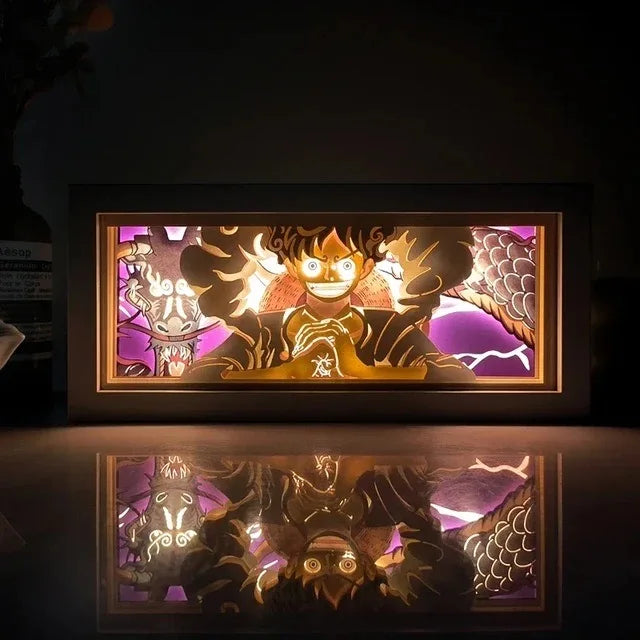 Tableau Cadre Lumineux One Piece Luffy Gear 6