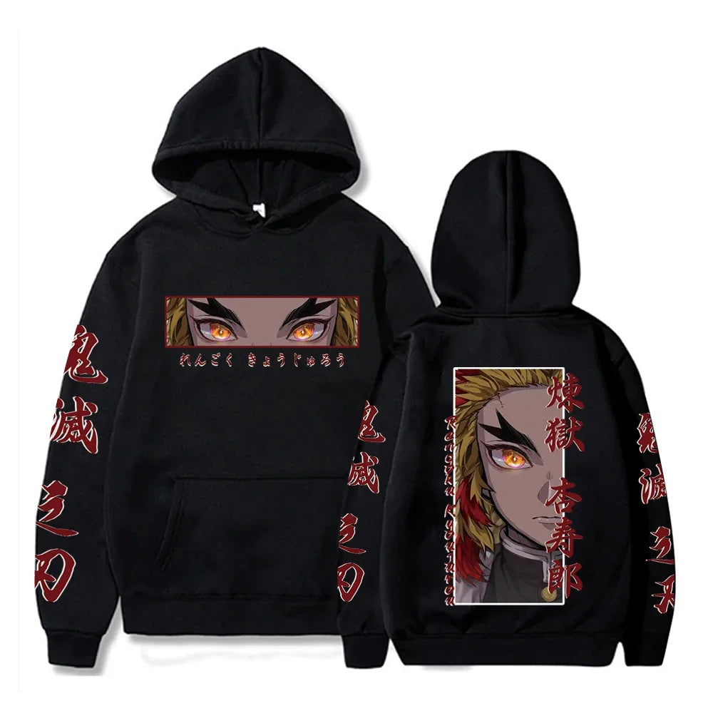 Sweat à Capuche Demon Slayer Kyōjurō Rengoku Noir