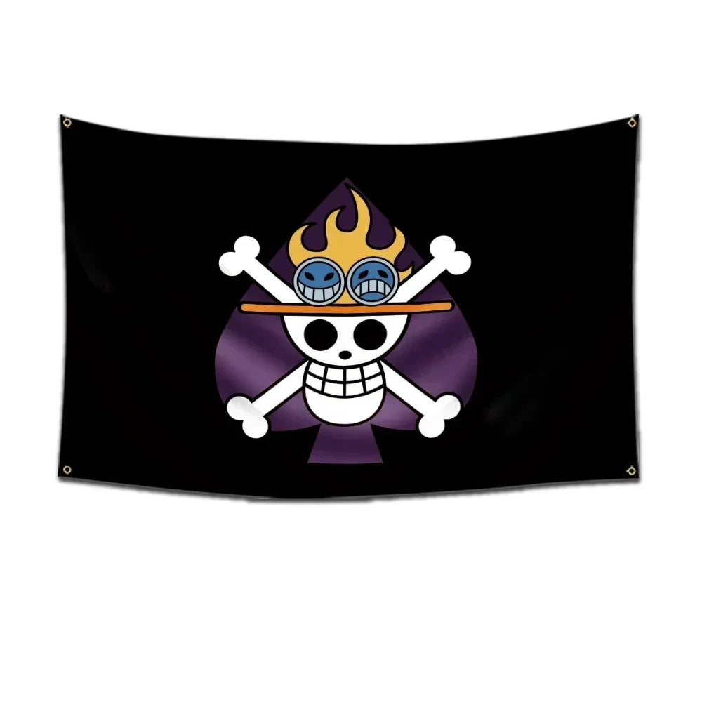 Drapeau Pirate One Piece Ace aux Poings Ardents