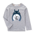 T-Shirt Manches Longues Enfant Totoro Fille et Garçon GRIS