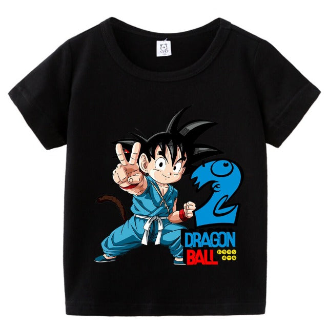 T-Shirt Enfant Dragon Ball Anniversaire Noir Fille Garçon