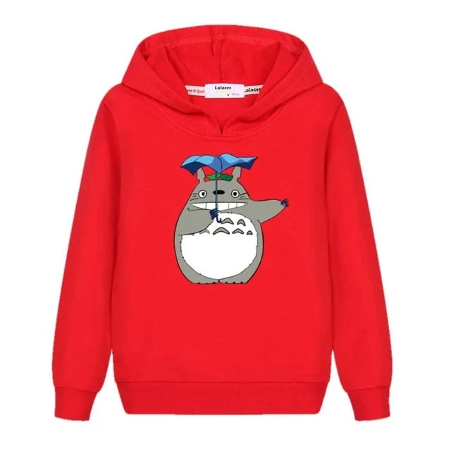 Sweat Enfant Totoro Pull Parapluie Fille Garçon ROUGE