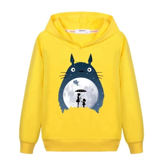 Sweat Enfant Totoro Pull Clair de Lune Fille Garçon JAUNE