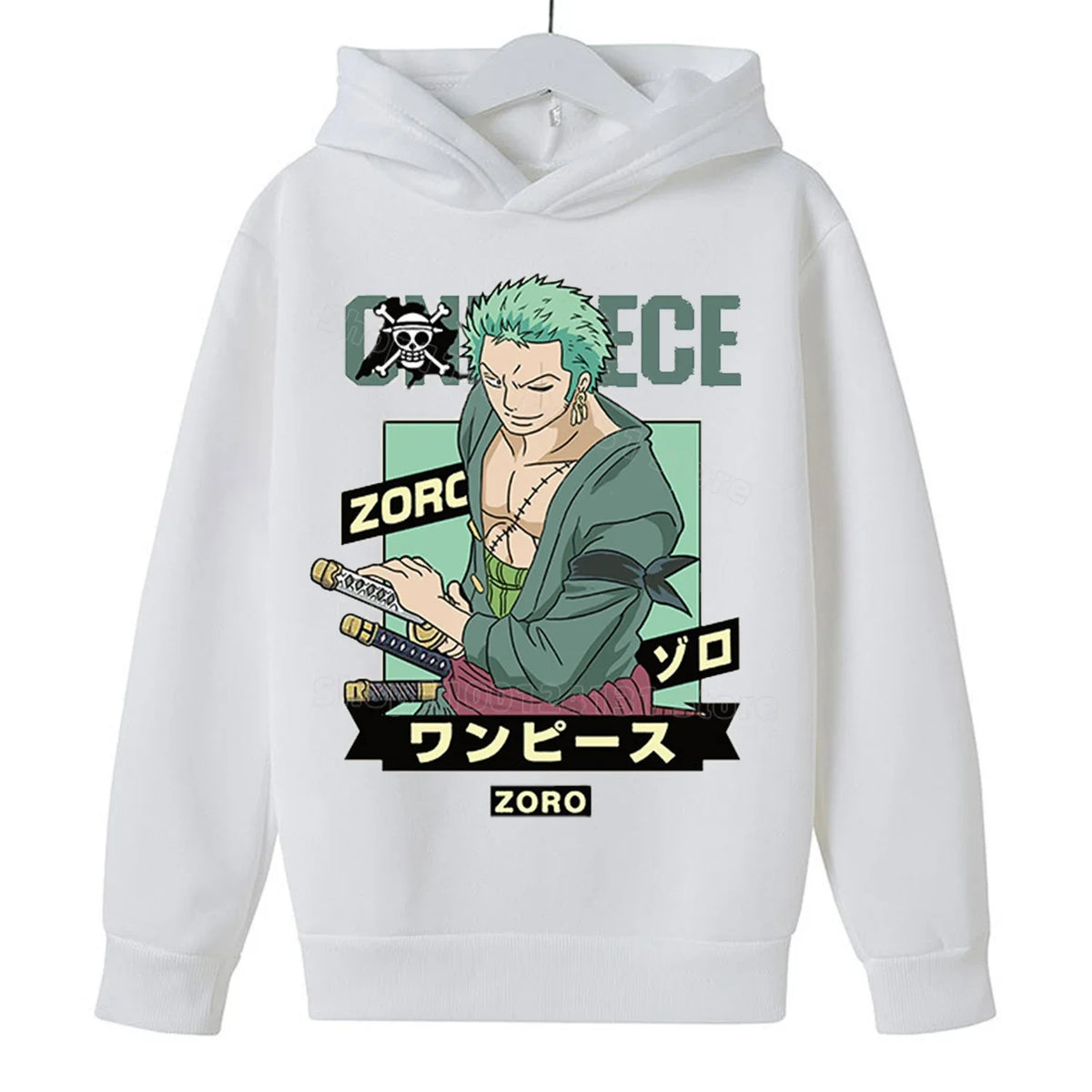 Sweat Pull Enfant One Piece Roronoa Zoro Blanc