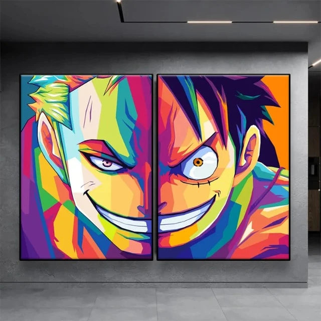 Poster One Piece Rufy contro Zoro