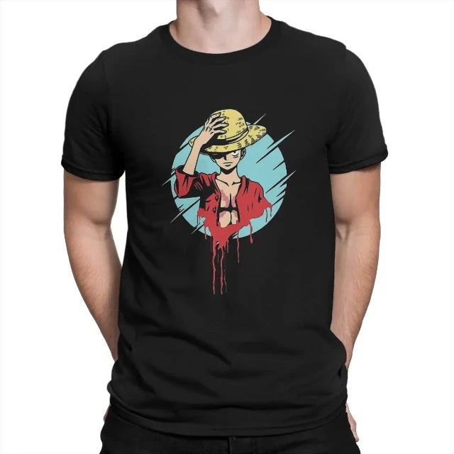 T-Shirt One Piece Luffy Noir
