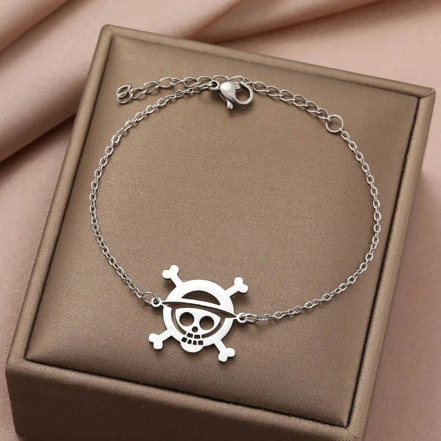 Bracelet One Piece Jolly Roger Or et Argent