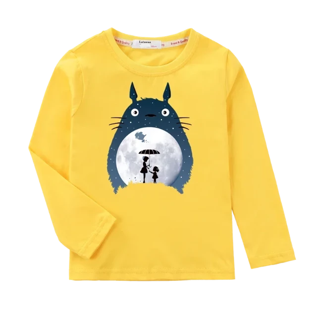 T-Shirt Manches Longues Enfant Totoro Fille et Garçon JAUNE