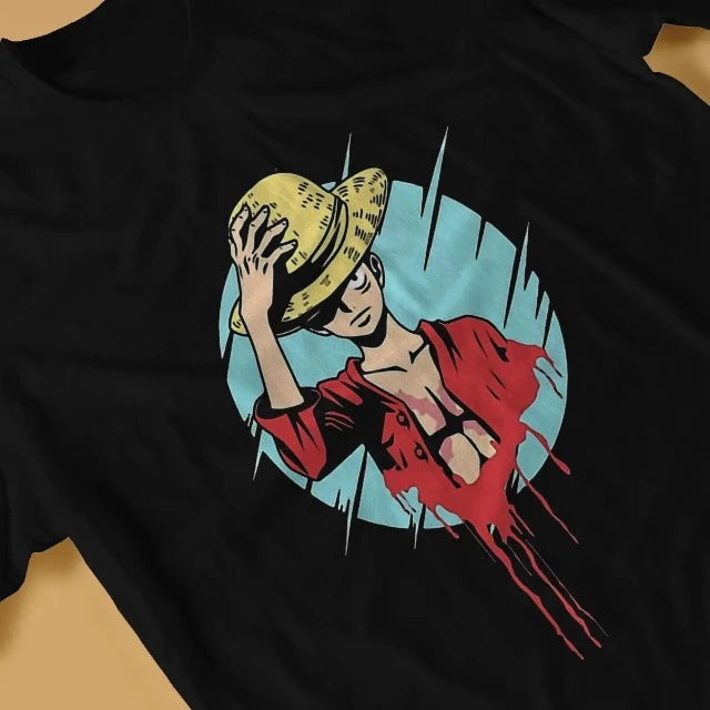 T-Shirt One Piece Luffy Noir