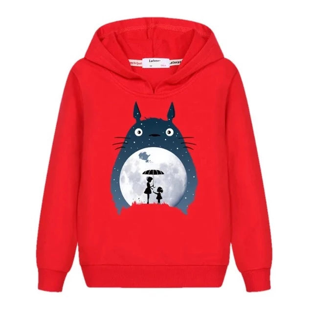 Sweat Enfant Totoro Pull Clair de Lune Fille Garçon ROUGE