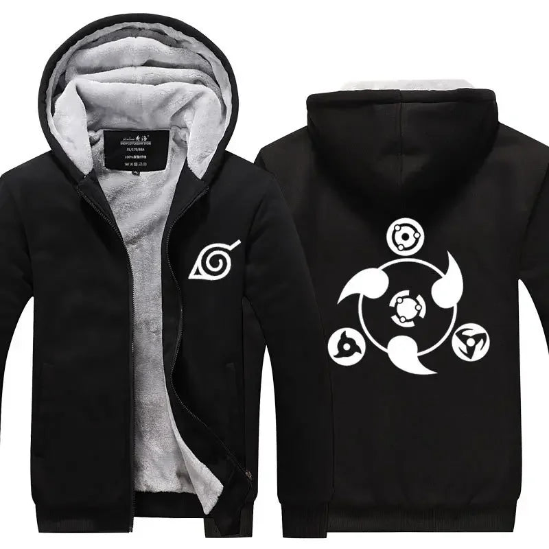 Veste Blouson Polaire Naruto Sharingan Noir