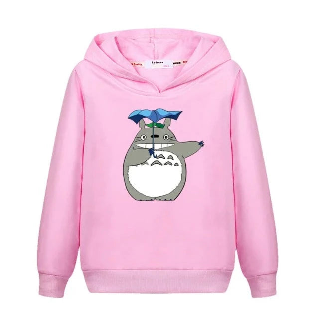 Sweat Enfant Totoro Pull Parapluie Fille Garçon ROSE