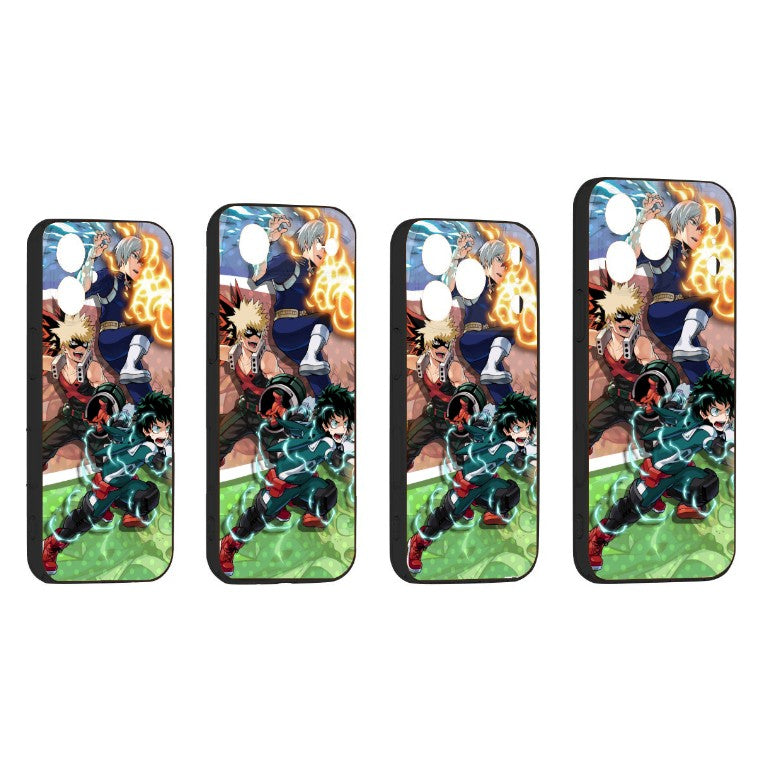 Coque de téléphone pour iPhone My Hero Academia Izuku Midoriya, Katsuki Bakugo, et Shoto Todoroki