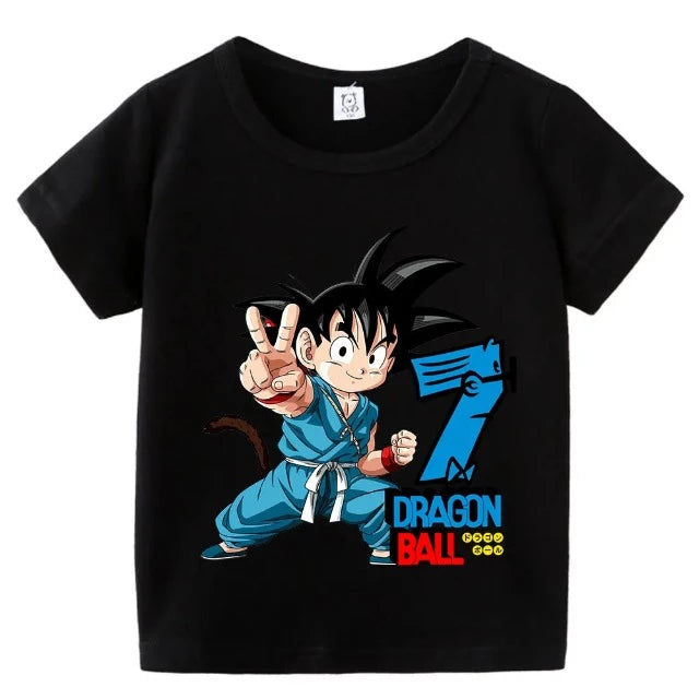 T-Shirt Enfant Dragon Ball Anniversaire Noir Fille Garçon