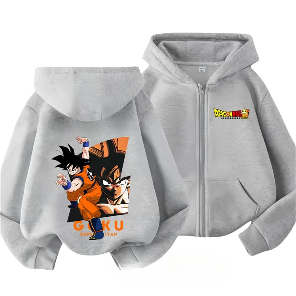 Gilet à Capuche Enfant Dragon Ball Z Goku Gris