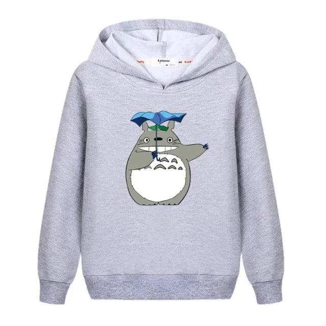 Sweat Enfant Totoro Pull Parapluie Fille Garçon GRIS