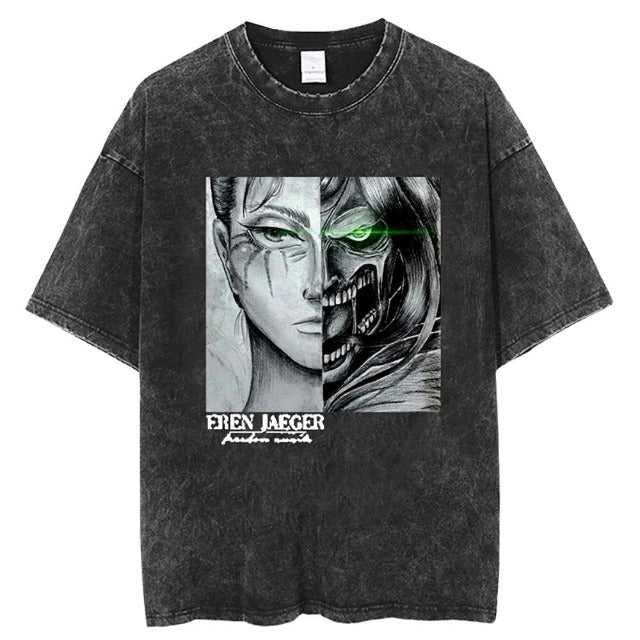 T-shirt Vintage Eren x Titan Asaillant Attaque des titans