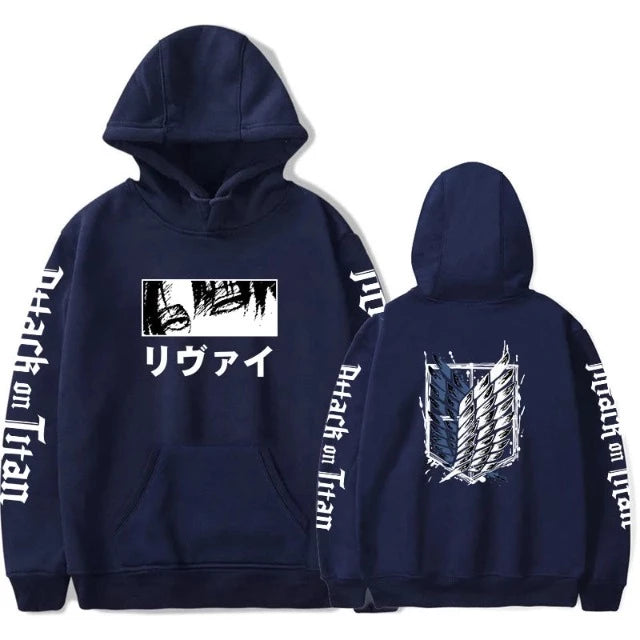 Sweat Attaque des Titans Levi Ackerman bleu