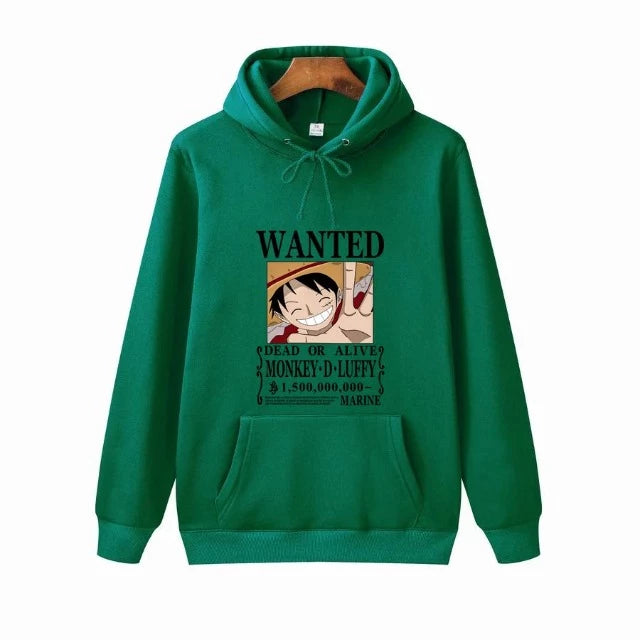 Sweat Pull One Piece Monkey D. Luffy Wanted Vert