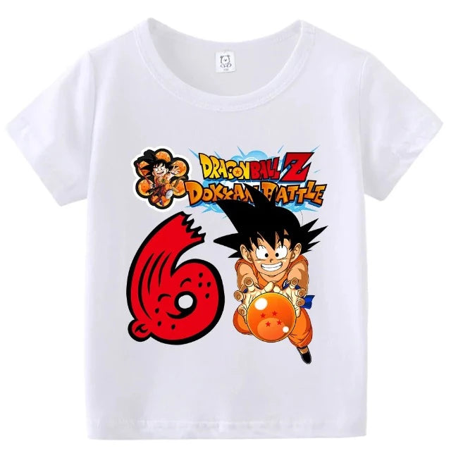 T-Shirt Enfant Dragon Ball Anniversaire Blanc Fille Garçon