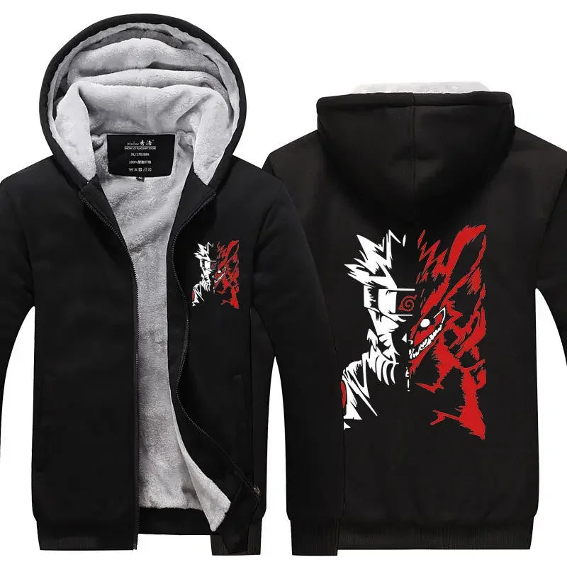 Veste Blouson Polaire Naruto Kurama Noir