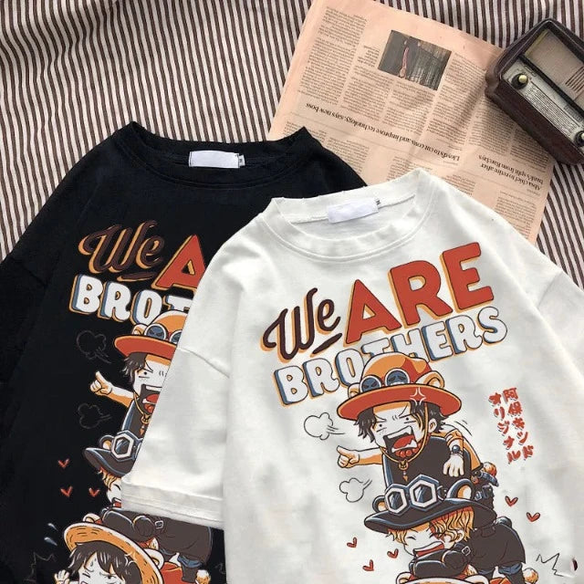 T-Shirt Maglietta One Piece We Are Brothers