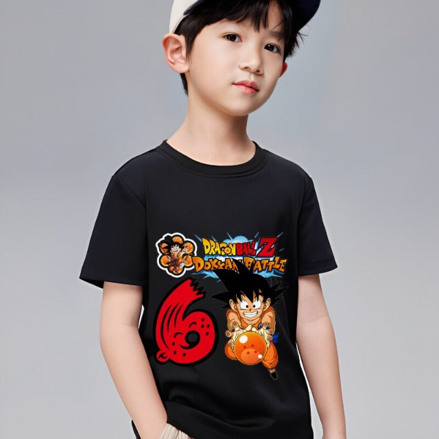 T-Shirt Enfant Dragon Ball Anniversaire Noir Fille Garçon