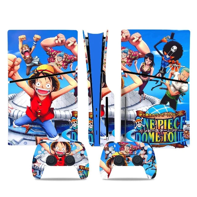 Sticker PS5 Slim One Piece Luffy Autocollant Playstation Console &amp; Manette