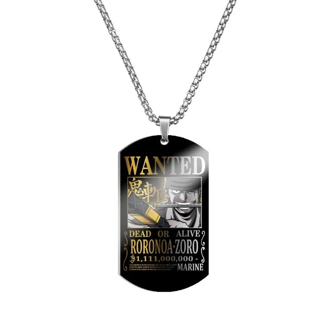 Collier Pendentif One Piece Wanted Roronoa Zoro