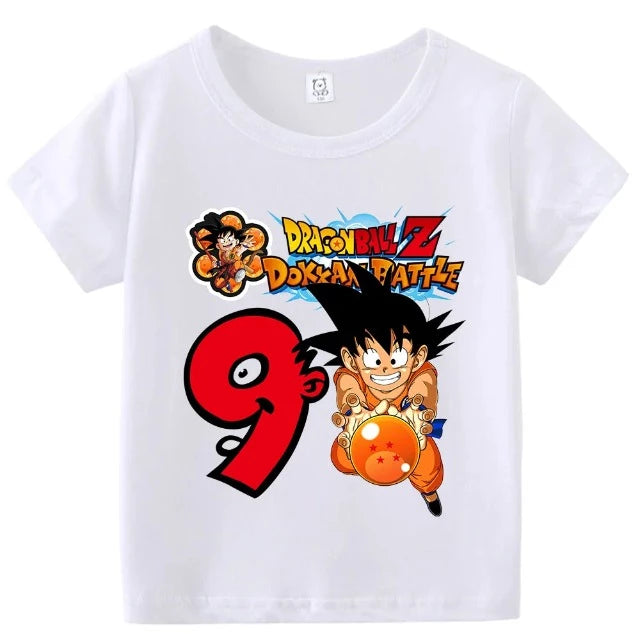 T-Shirt Enfant Dragon Ball Anniversaire Blanc Fille Garçon