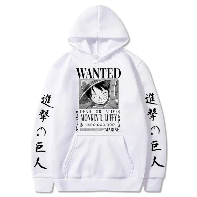 Felpa One Piece Rufy Wanted 8 colori