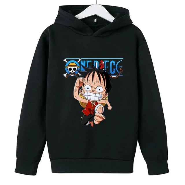 Sweat Enfant One Piece Luffy Pull Noir
