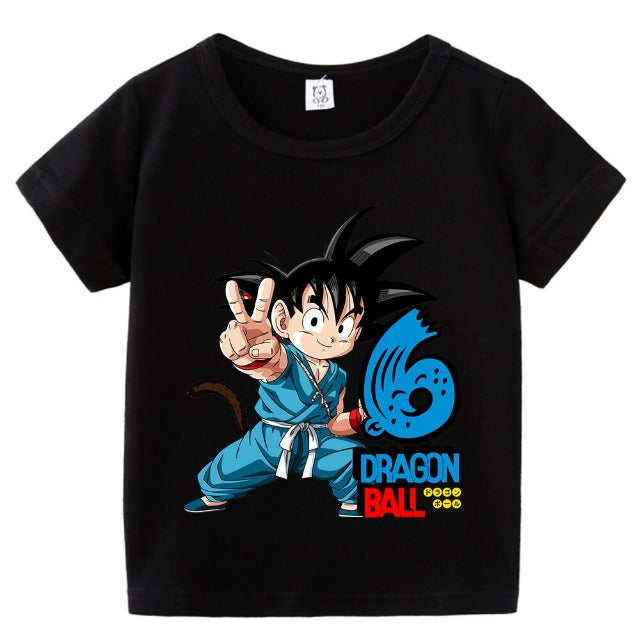 T-Shirt Enfant Dragon Ball Anniversaire Noir Fille Garçon