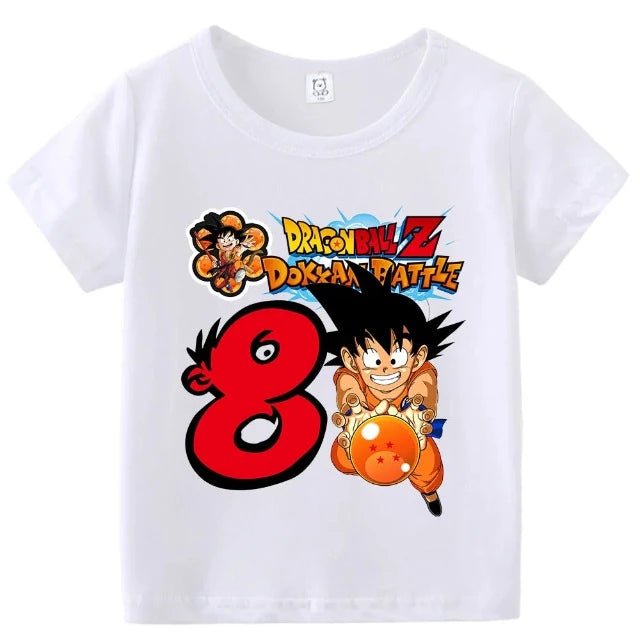 T-Shirt Enfant Dragon Ball Anniversaire Blanc Fille Garçon
