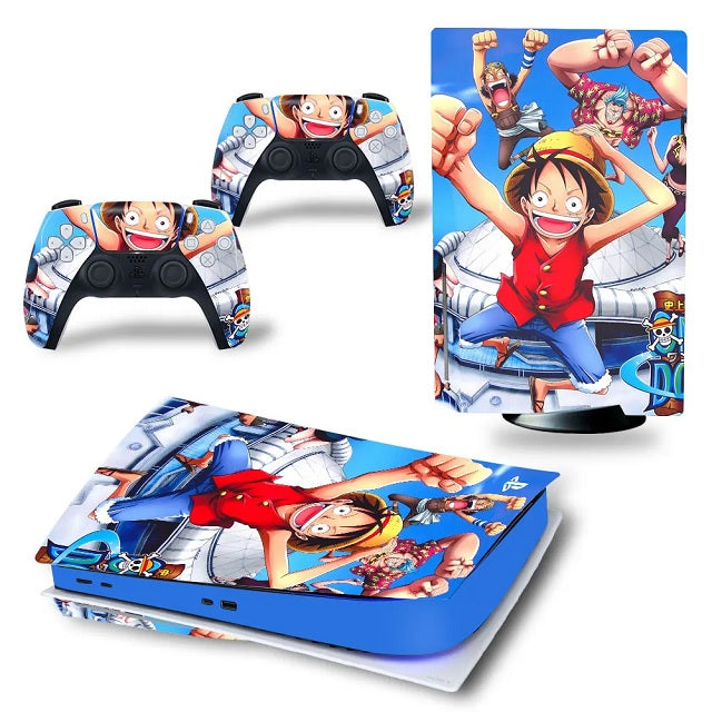 Sticker PS5 One Piece Luffy Autocollant Playstation Console &amp; Manette