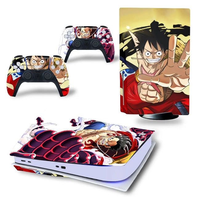 Pegatina PS5 One Piece Luffy Gear 4 Consola Playstation y pegatina para mando