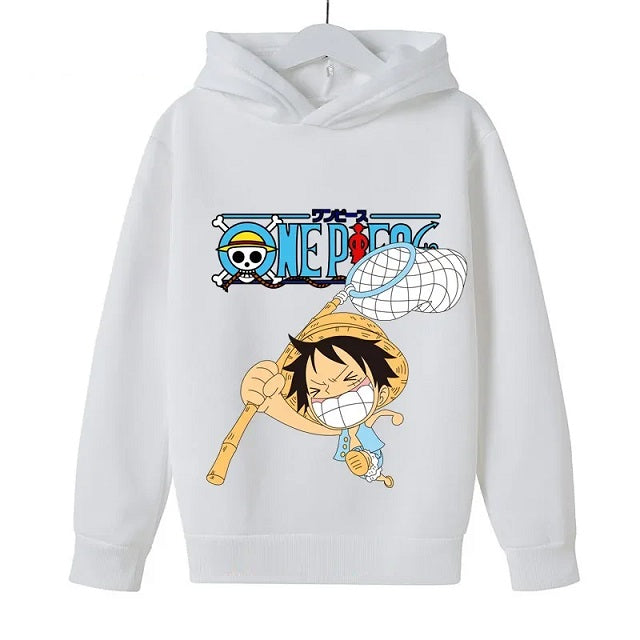 Sweat Enfant One Piece Luffy Pull BLANC