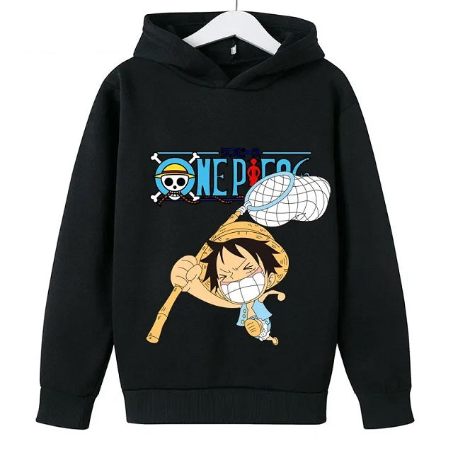 Sweat Enfant One Piece Luffy Pull NOIR