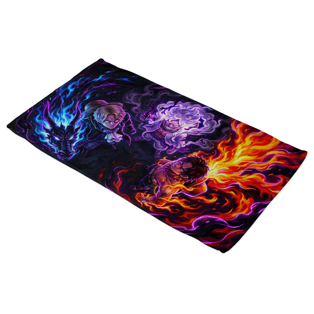 Serviette de bain Ace Luffy Sabo One Piece 