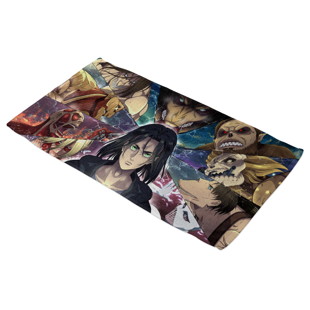 Serviette de bain Eren & Titans Primordiaux Attaque des Titans SNK