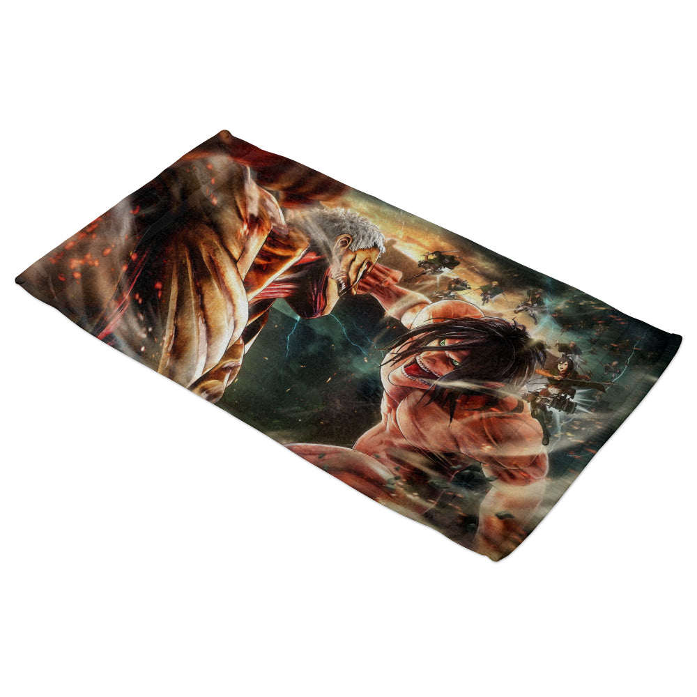 Serviette de bain Eren vs Reiner Attaque des Titans SNK