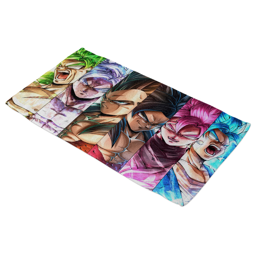 Serviette de bain Dragon Ball transformations personnages 