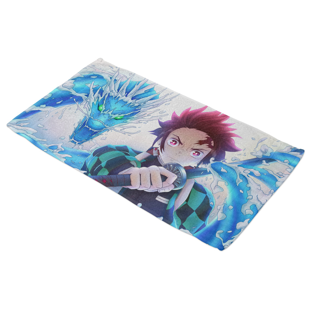 Serviette de bain Tanjiro souffle de l'eau Demon Slayer