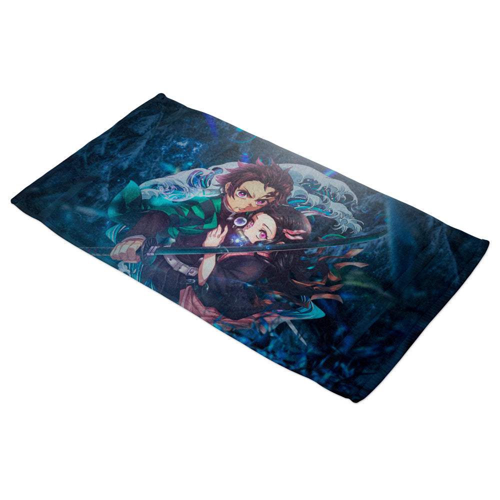 Serviette de bain Tanjiro & Nezuko Demon Slayer