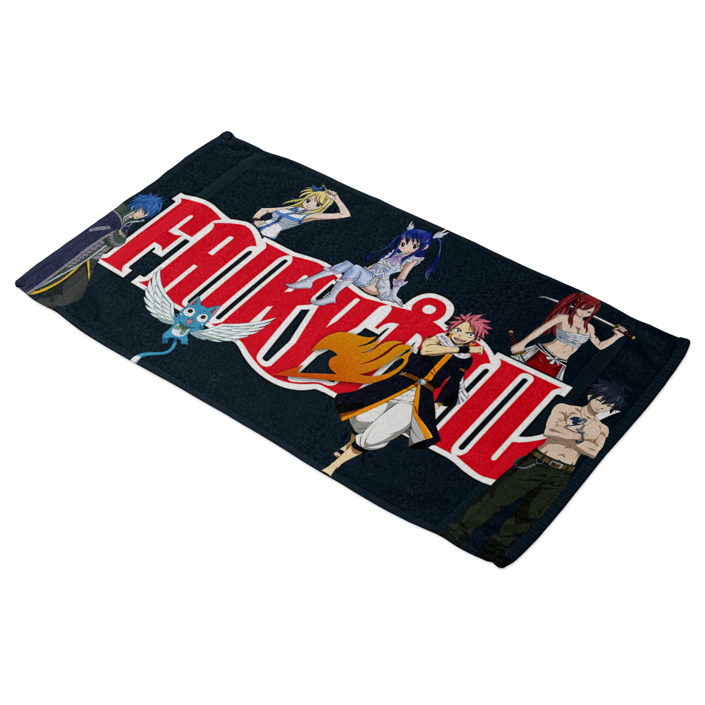 Serviette de bain Fairy Tail logo et personnages