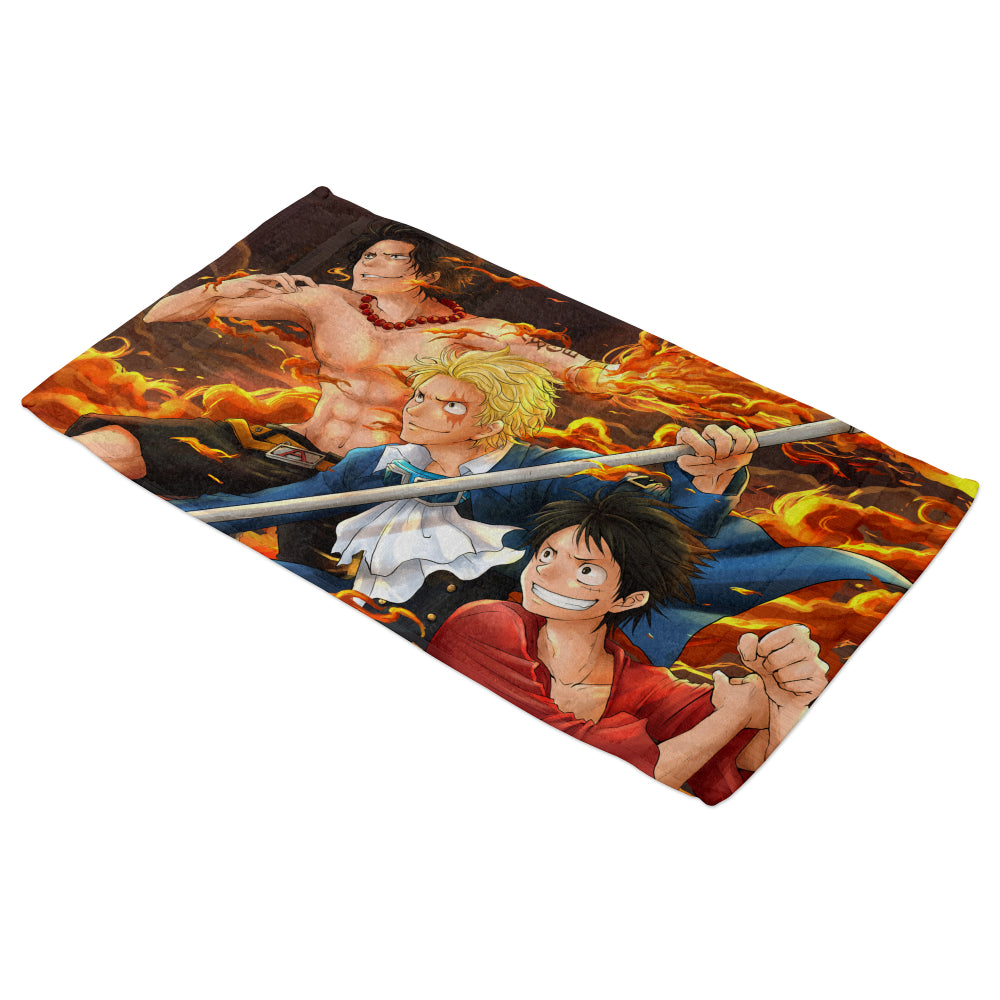 Serviette de bain Sabo Ace Luffy One Piece