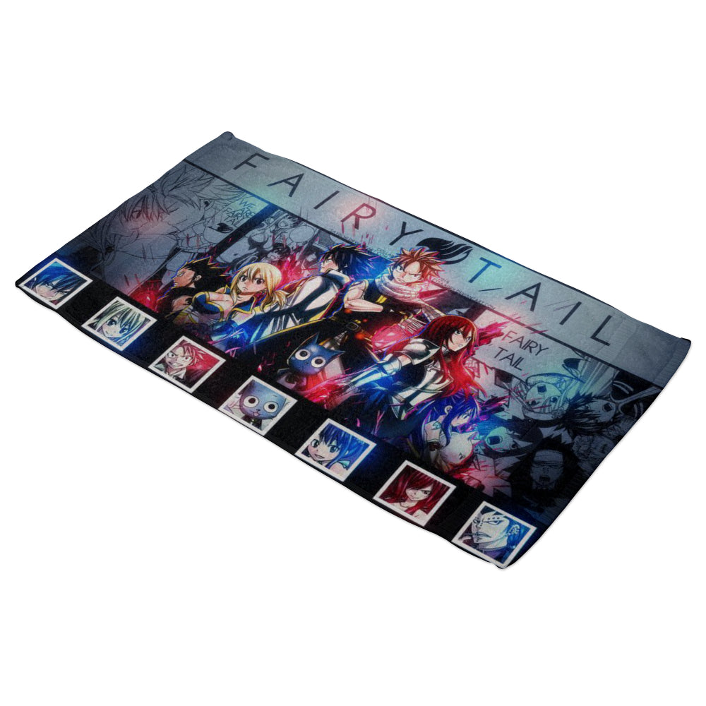 Serviette de bain Fairy Tail Natsu Lucy Grey Erza Happy