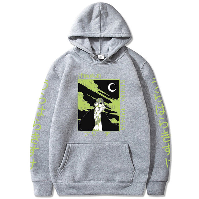 Sweat Kisuke Urahara Manga Bleach A Capuche Adulte Homme Femme Longues Manches gris