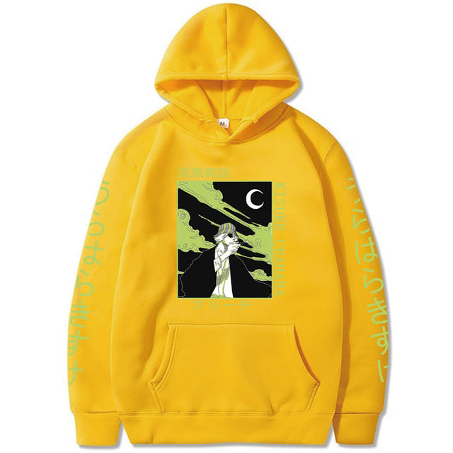 Sweat Kisuke Urahara Manga Bleach A Capuche Adulte Homme Femme Longues Manches jaune